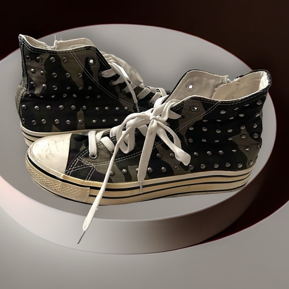 bucco Shoes - Women’s Bucco 10m High Top Sneakers Camouflage Shoes Studs Canvas Camo Zipper